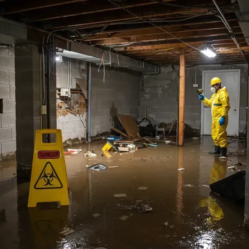 Flooded Basement Electrical Hazard in Wentworth, NC Property